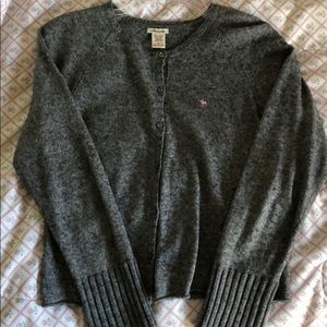 A&F heather gray cardigan